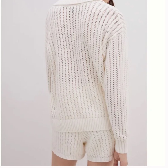 V-Neck Lounge Peasant Boho Minimal Hipster Hippie Art Deco Farm Hip Sweater Set - Picture 3 of 4